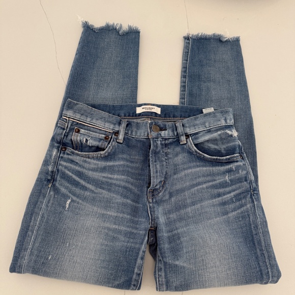 MOUSSY Vintage Style Jeans Cropped Skinny Fray Light Denim S 27 - Picture 1 of 8